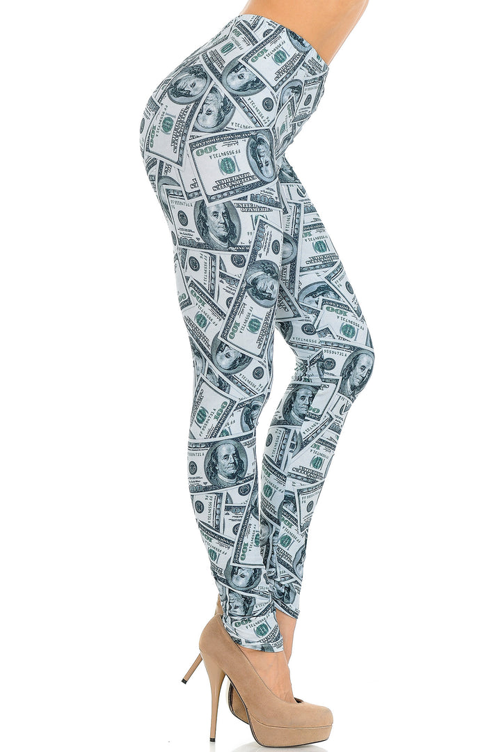 Wholesale Creamy Soft Raining Money Extra Small Leggings - USA Fashion