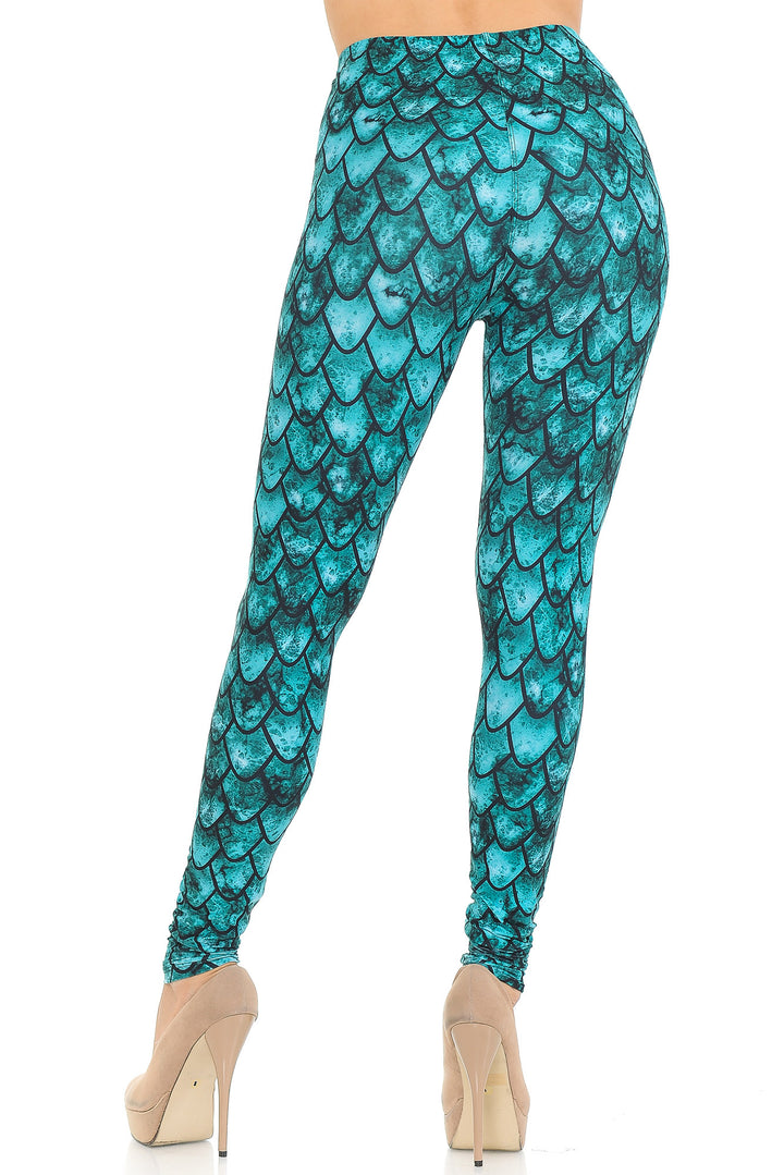 Wholesale Creamy Soft Green Dragon Leggings - USA Fashion
