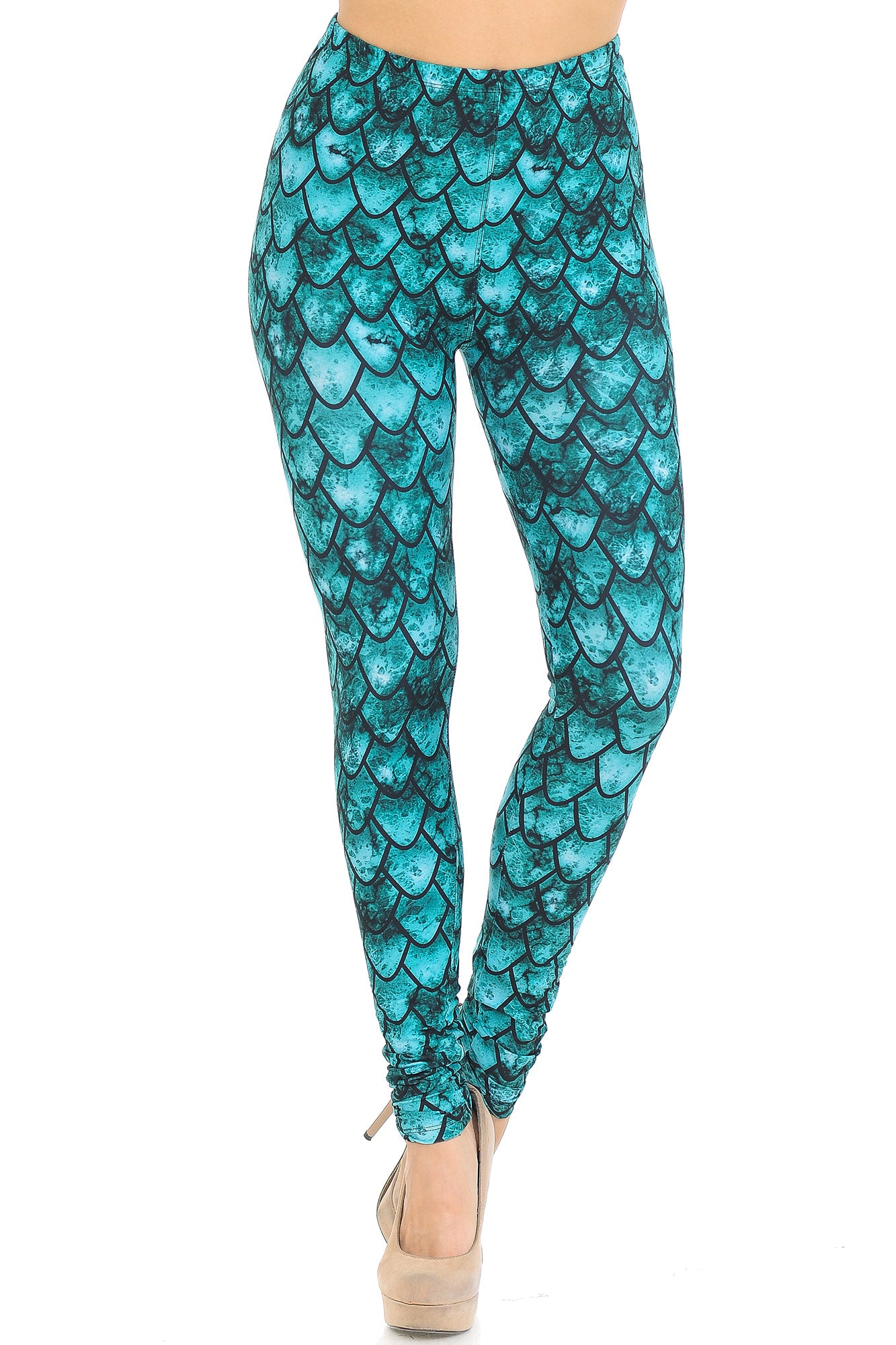 Wholesale Creamy Soft Green Dragon Leggings - USA Fashion