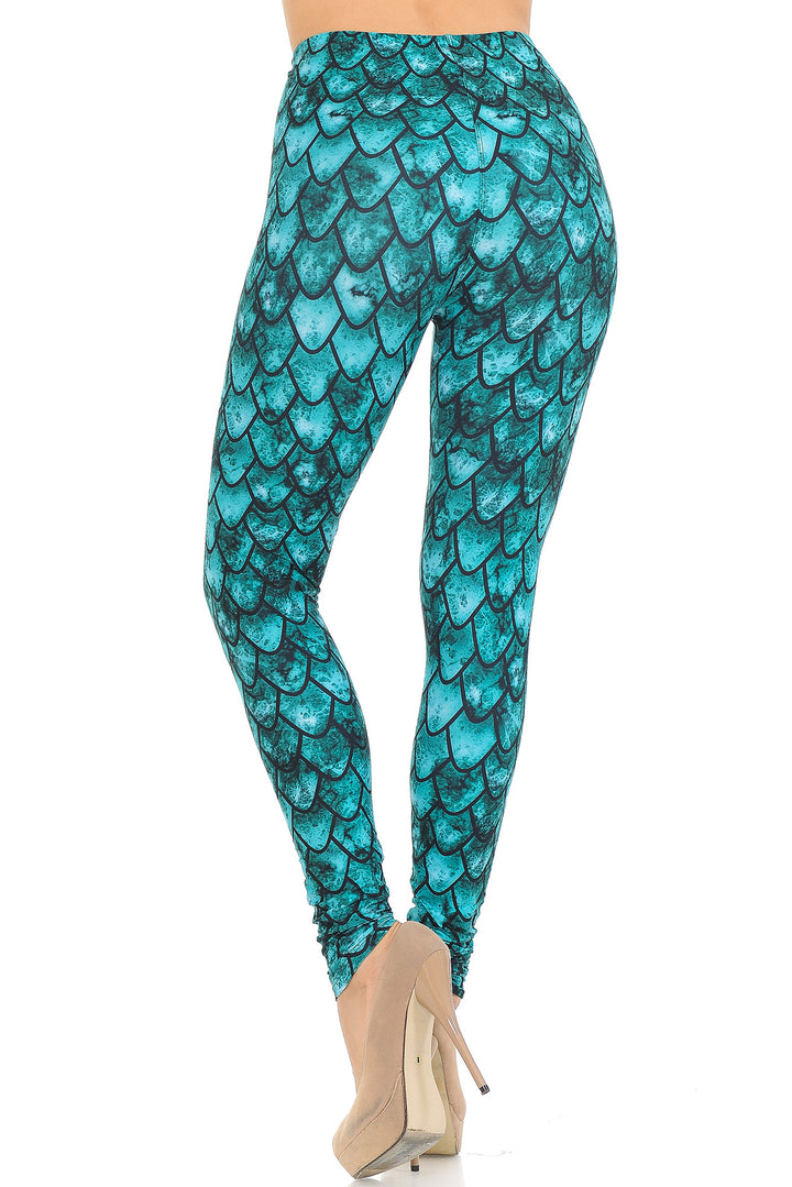 Wholesale Creamy Soft Green Dragon Leggings - USA Fashion