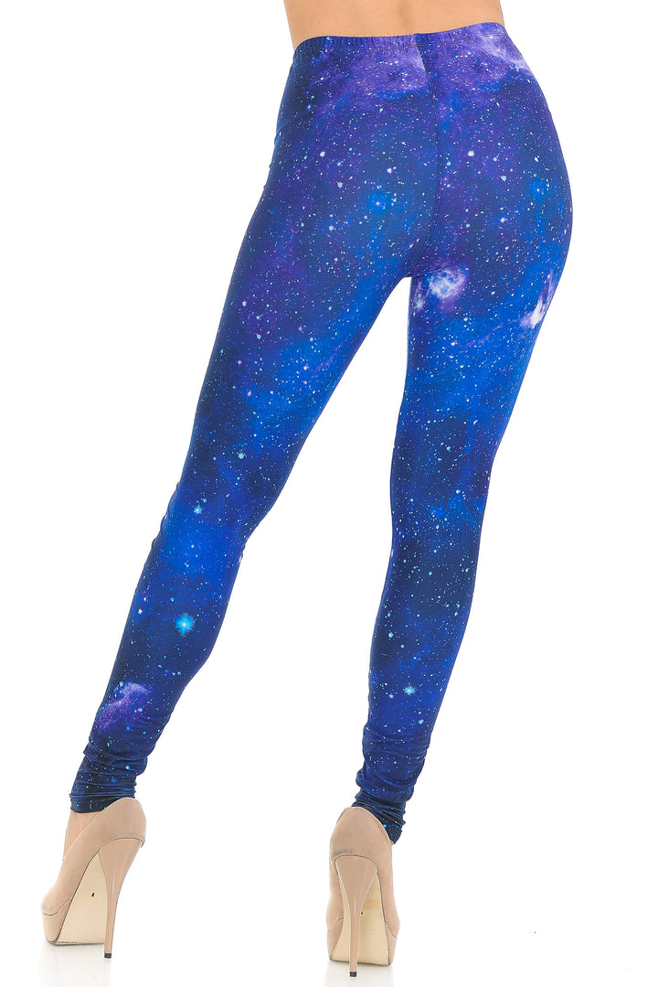 Wholesale Creamy Soft Blue Galaxy Leggings - USA Fashion