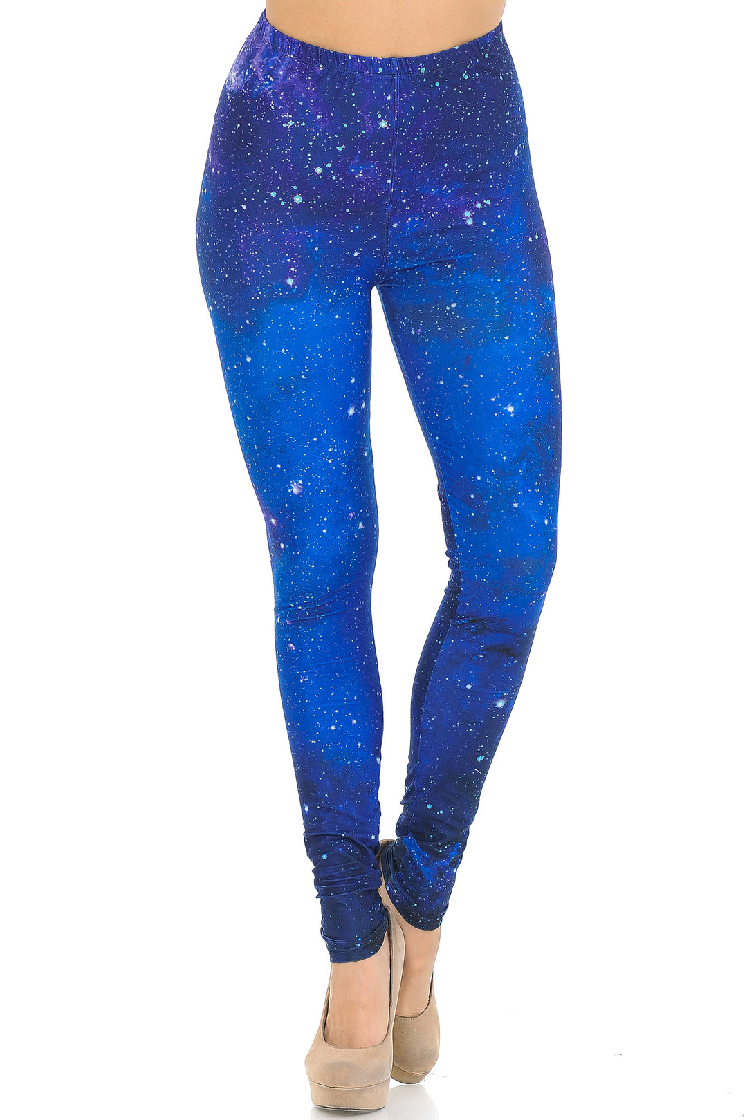 Wholesale Creamy Soft Blue Galaxy Leggings - USA Fashion