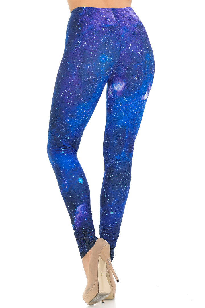 Wholesale Creamy Soft Blue Galaxy Leggings - USA Fashion