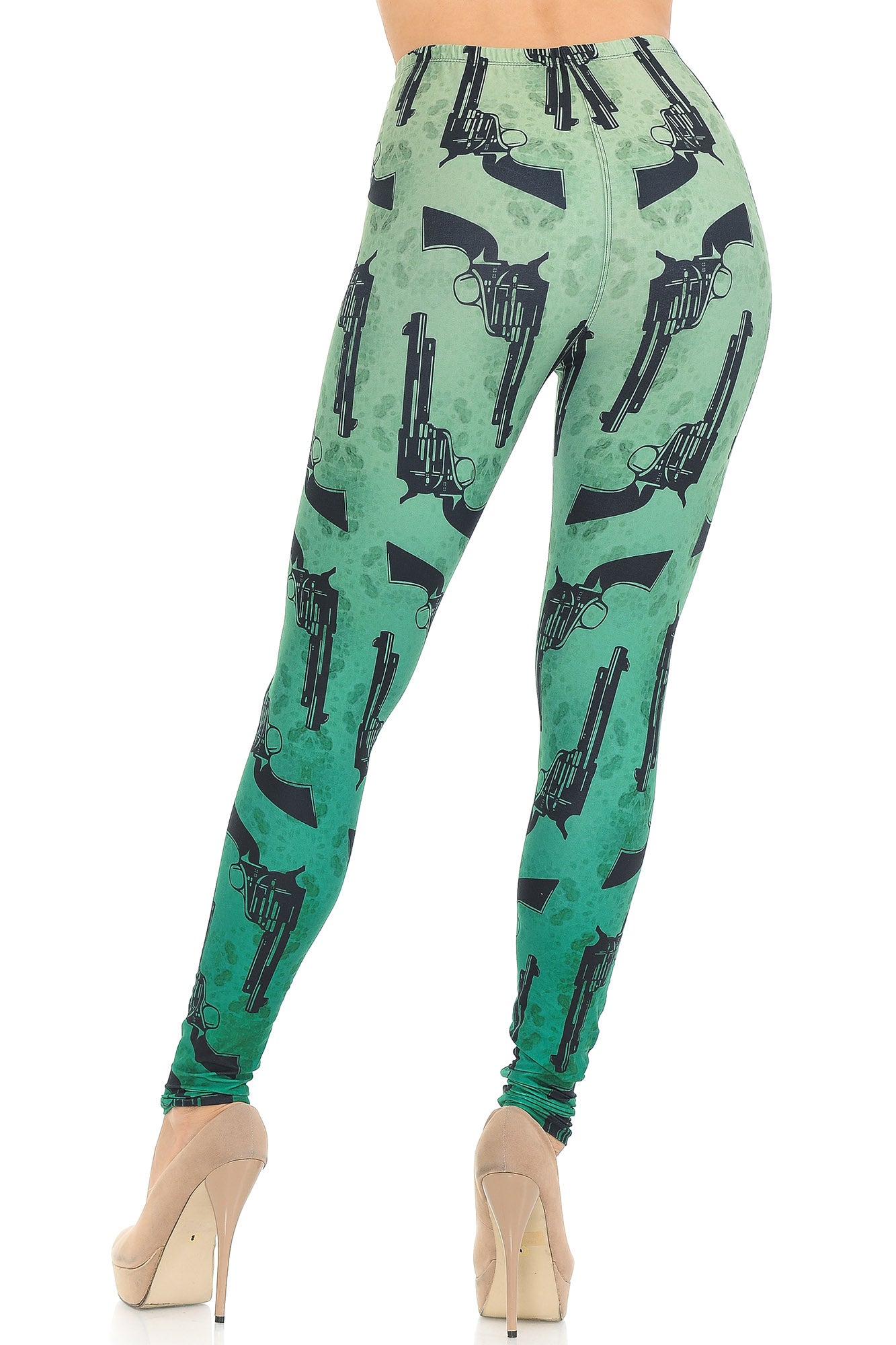 Wholesale Creamy Soft Ombre Green Guns Extra Small Leggings - USA Fashion