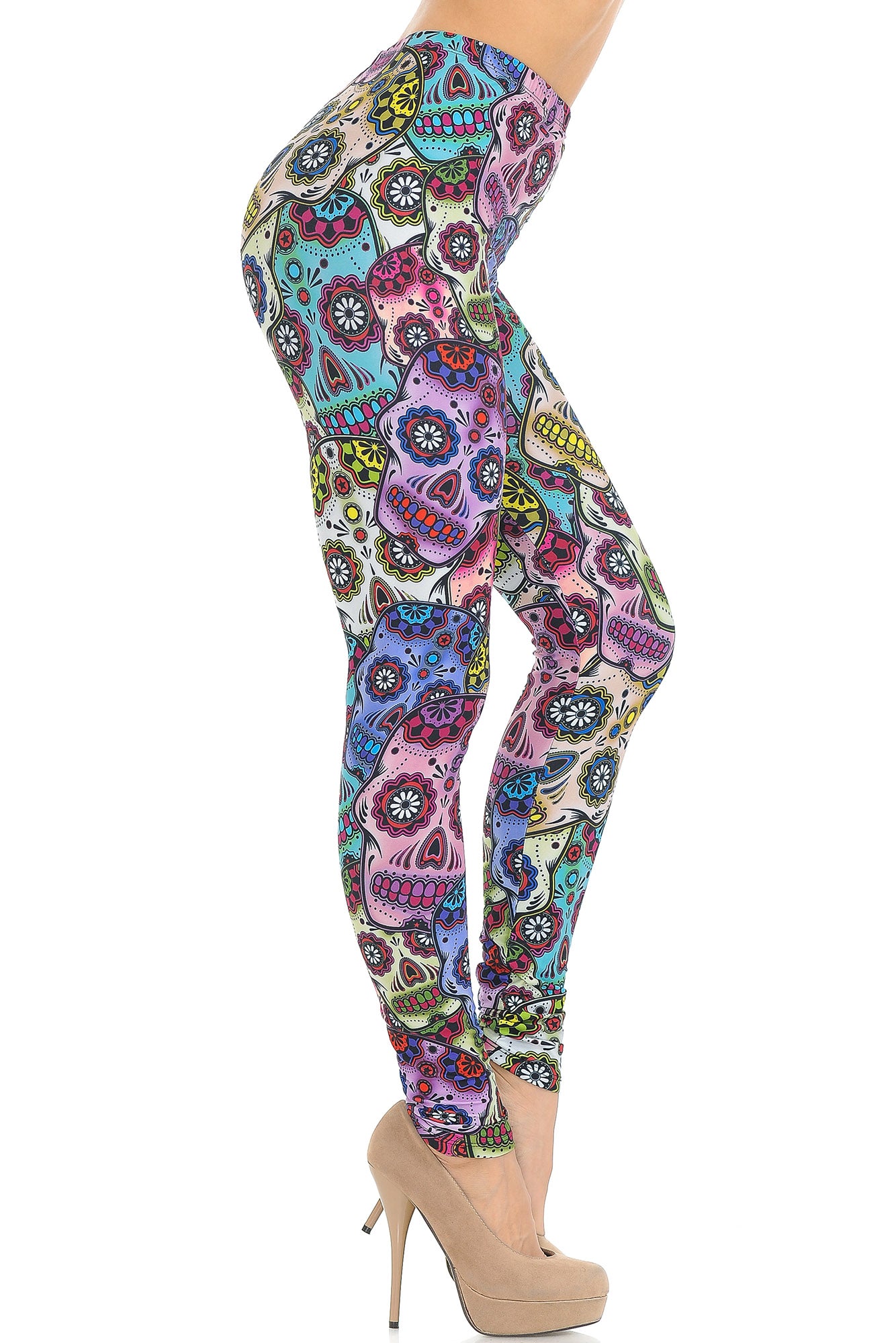 Wholesale Creamy Soft Sugar Skull Leggings - USA Fashion