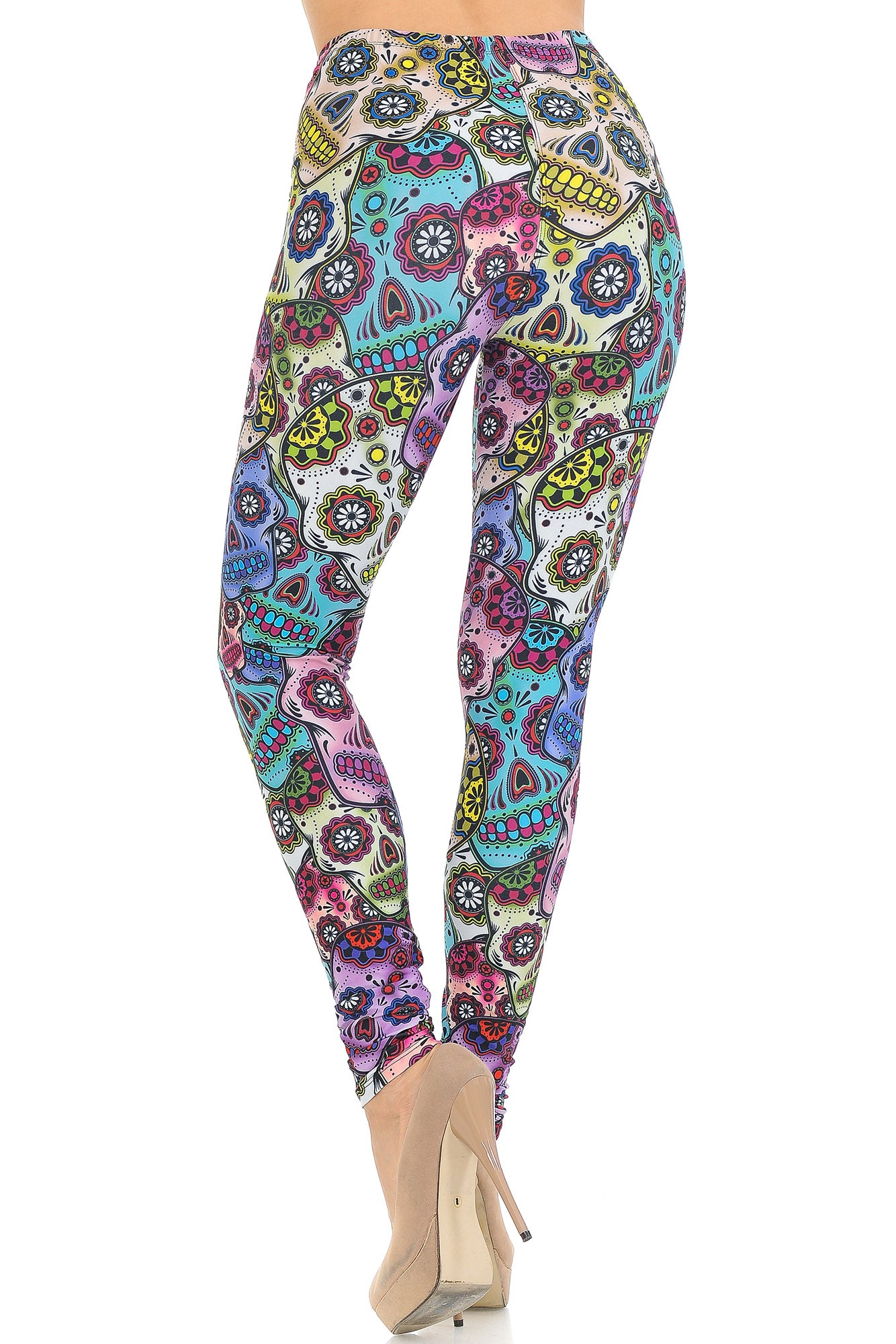 Wholesale Creamy Soft Sugar Skull Leggings - USA Fashion