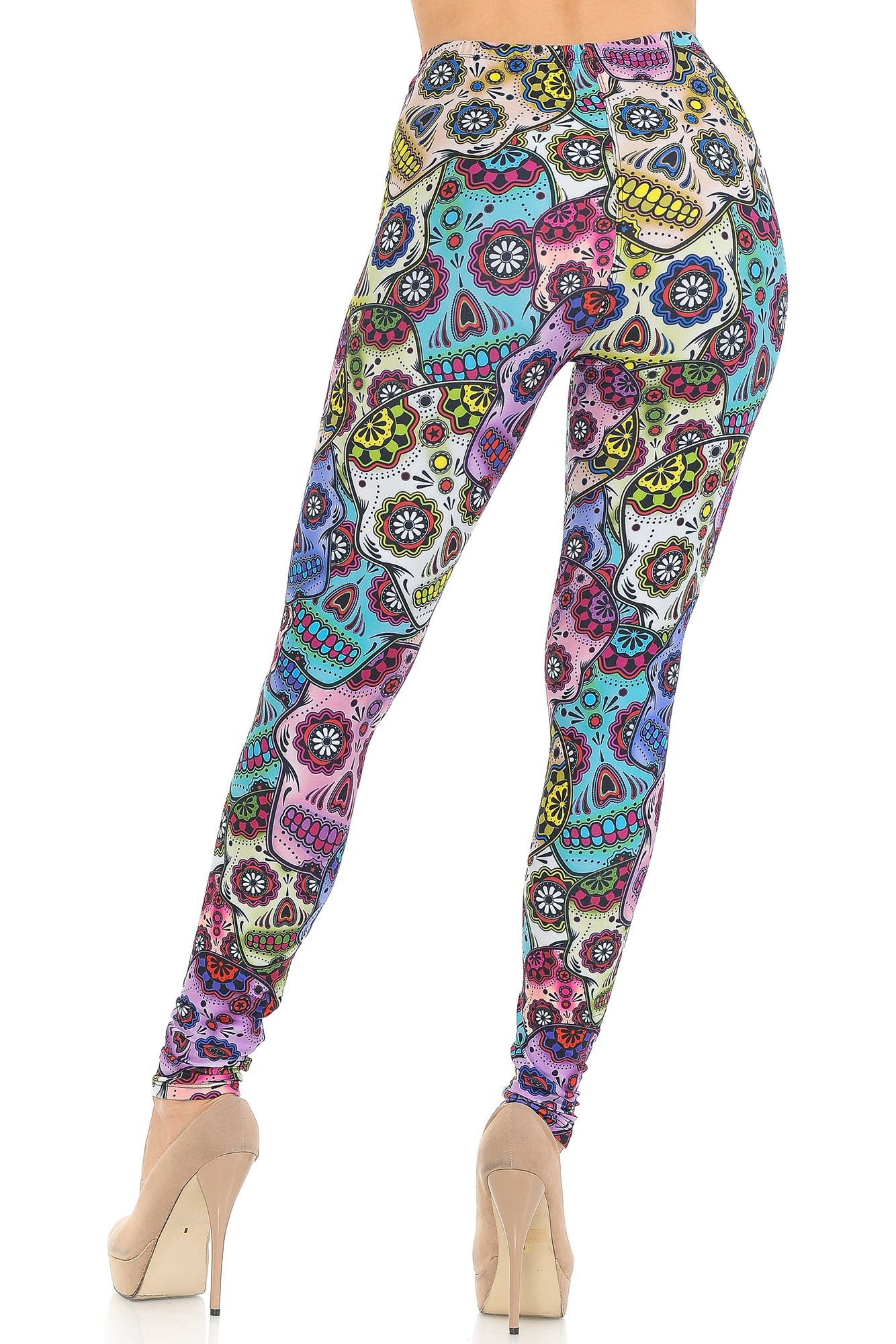 Wholesale Creamy Soft Sugar Skull Extra Small Leggings - USA Fashion