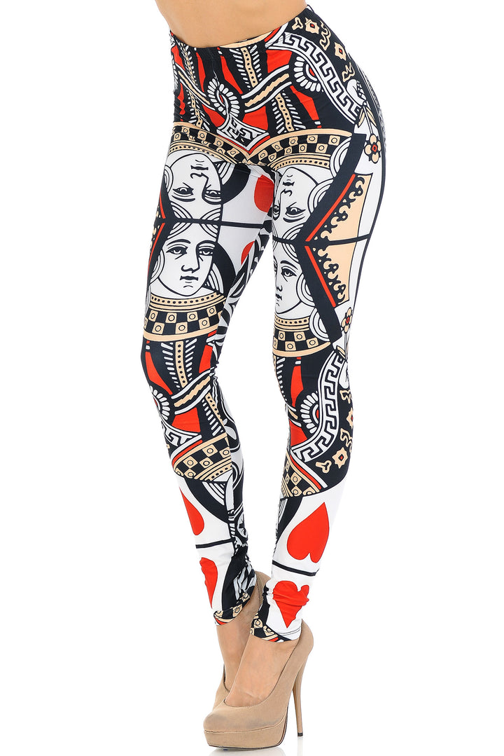 Wholesale Creamy Soft Queen of Hearts Leggings - USA Fashion