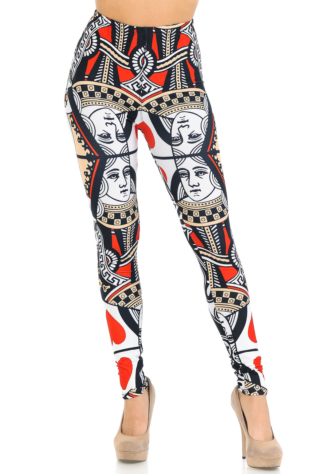 Wholesale Creamy Soft Queen of Hearts Leggings - USA Fashion