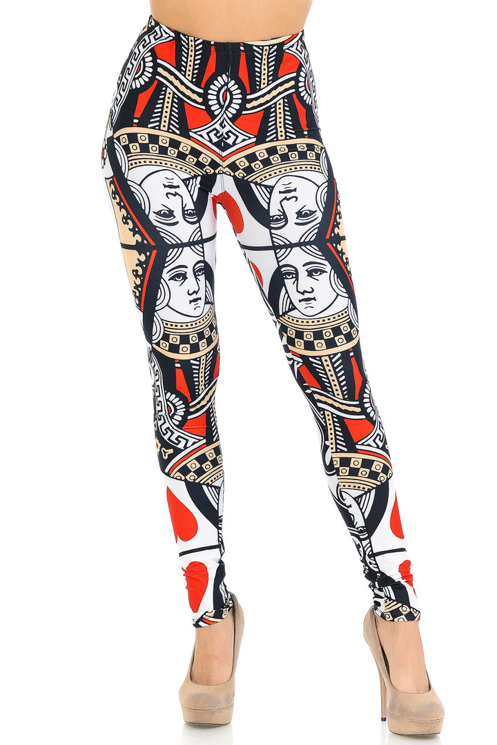 Wholesale Creamy Soft Queen of Hearts Leggings - USA Fashion