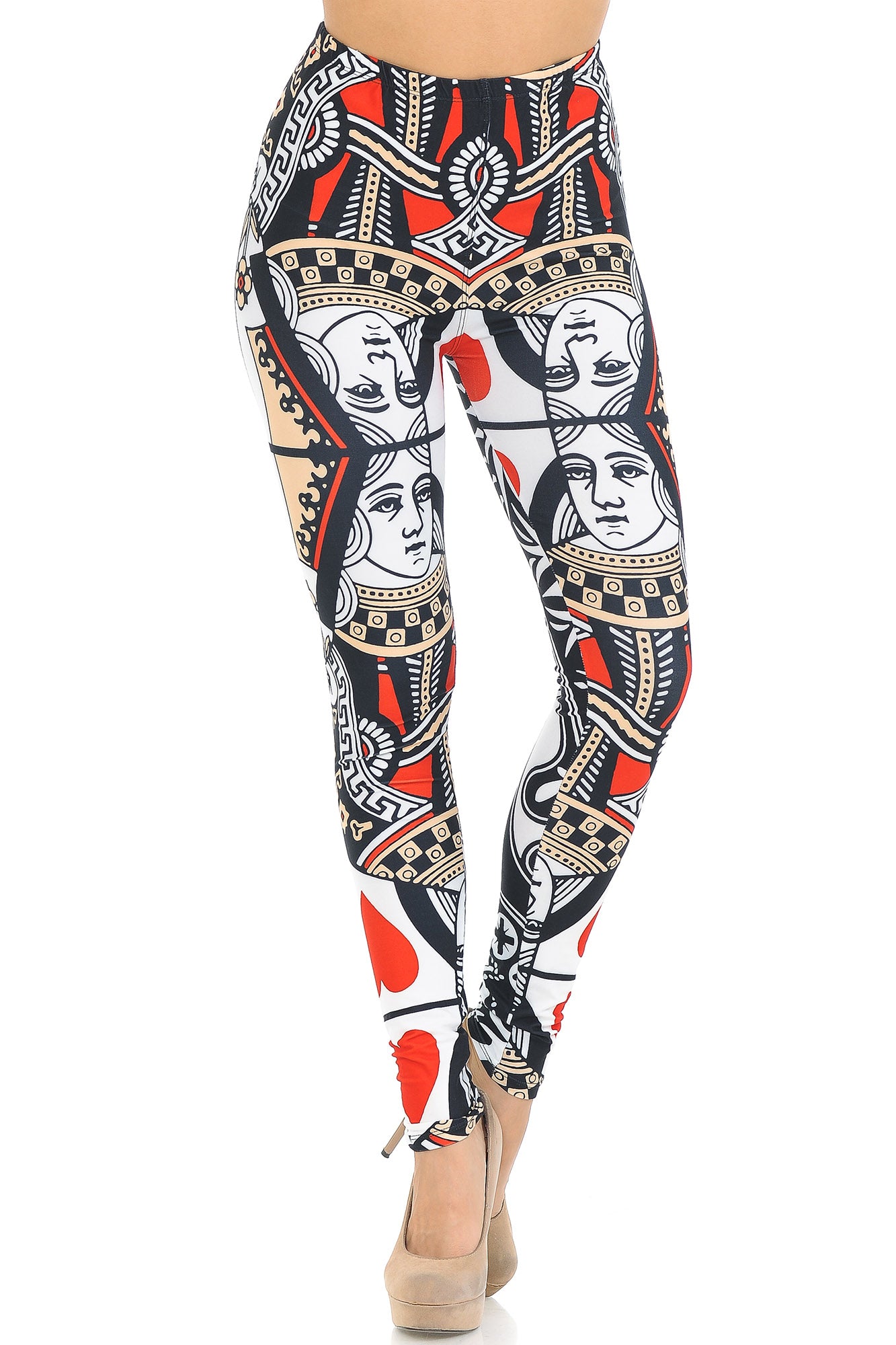 Wholesale Creamy Soft Queen of Hearts Leggings - USA Fashion