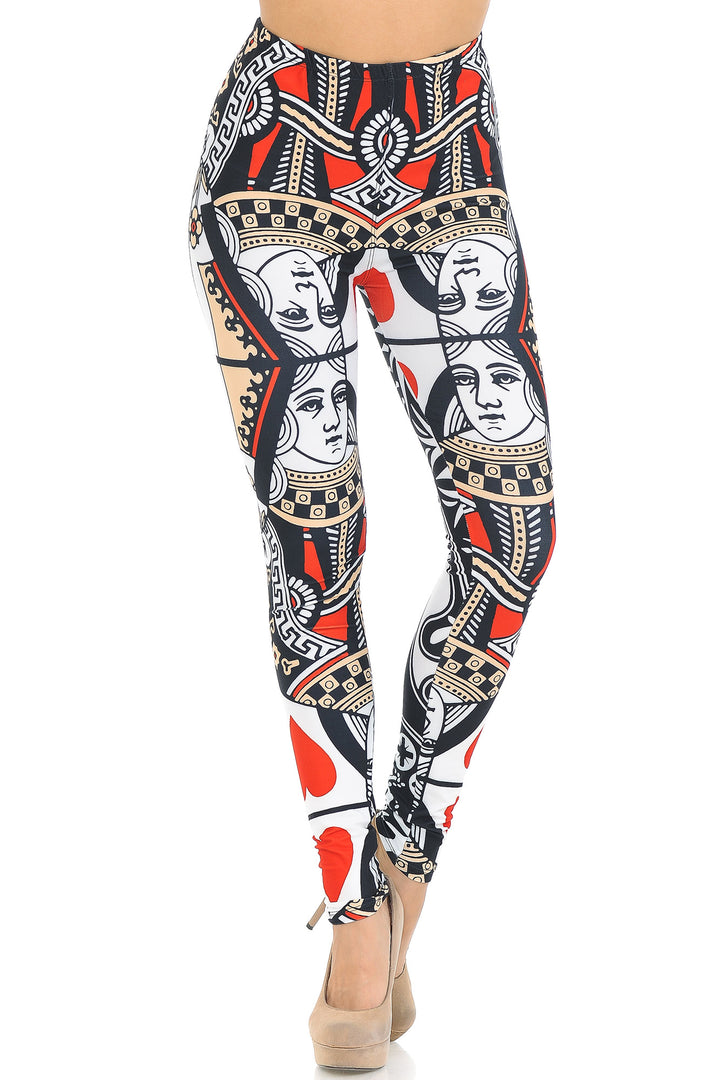 Wholesale Creamy Soft Queen of Hearts Leggings - USA Fashion