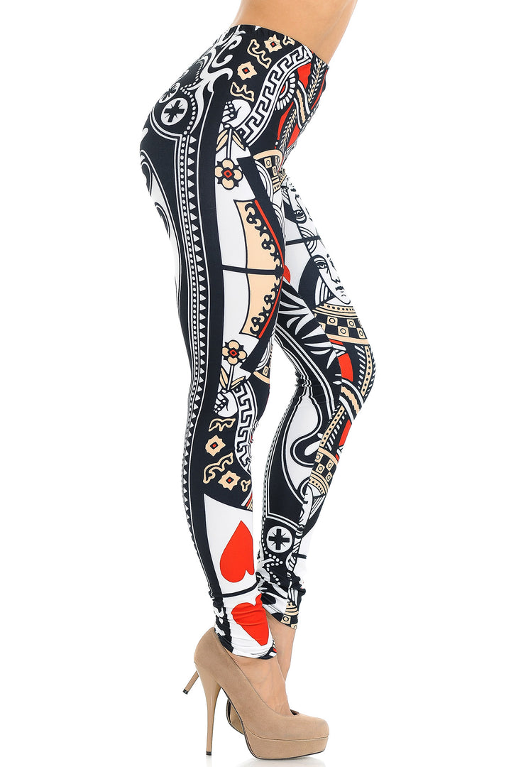 Wholesale Creamy Soft Queen of Hearts Extra Small Leggings - USA Fashion