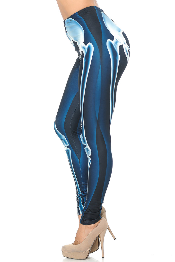 Wholesale Creamy Soft Radioactive Skeleton Bones Leggings - USA Fashion