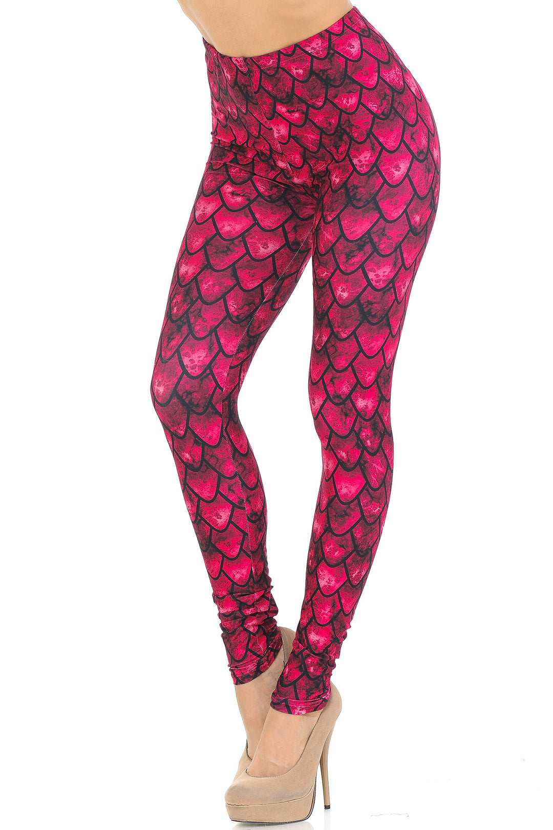 Wholesale Creamy Soft Red Scale Leggings - USA Fashion