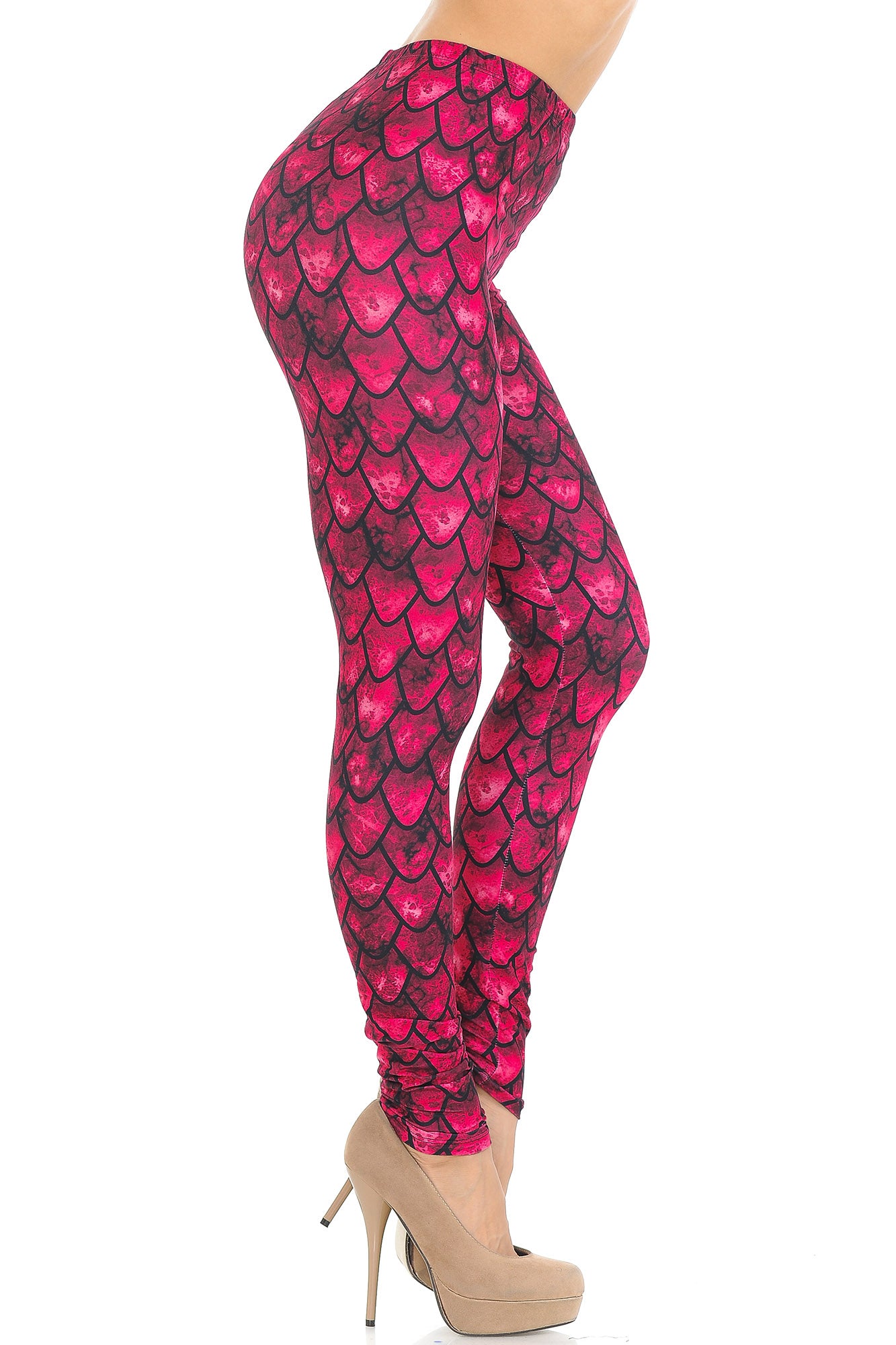 Wholesale Creamy Soft Red Scale Leggings - USA Fashion