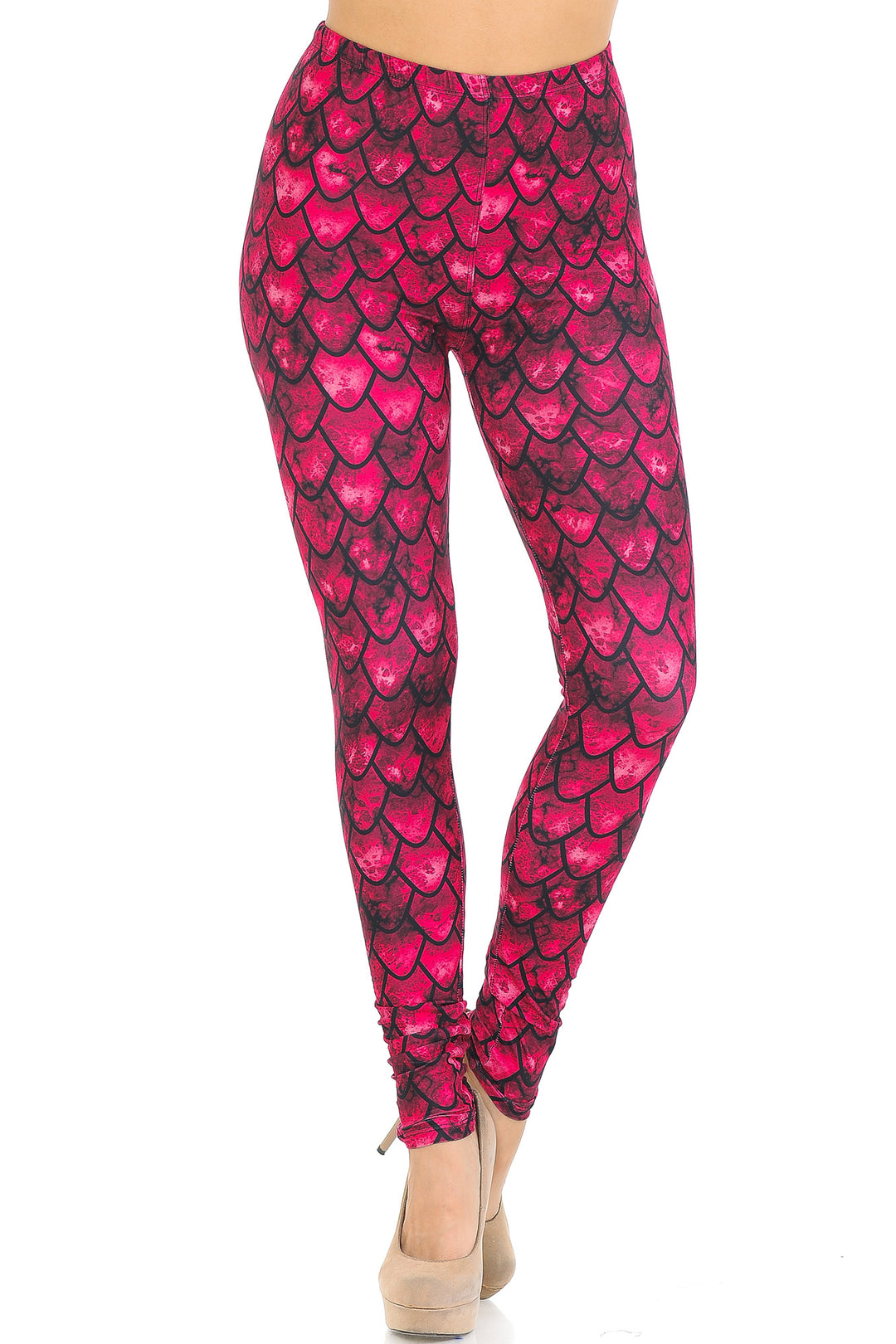 Wholesale Creamy Soft Red Scale Leggings - USA Fashion