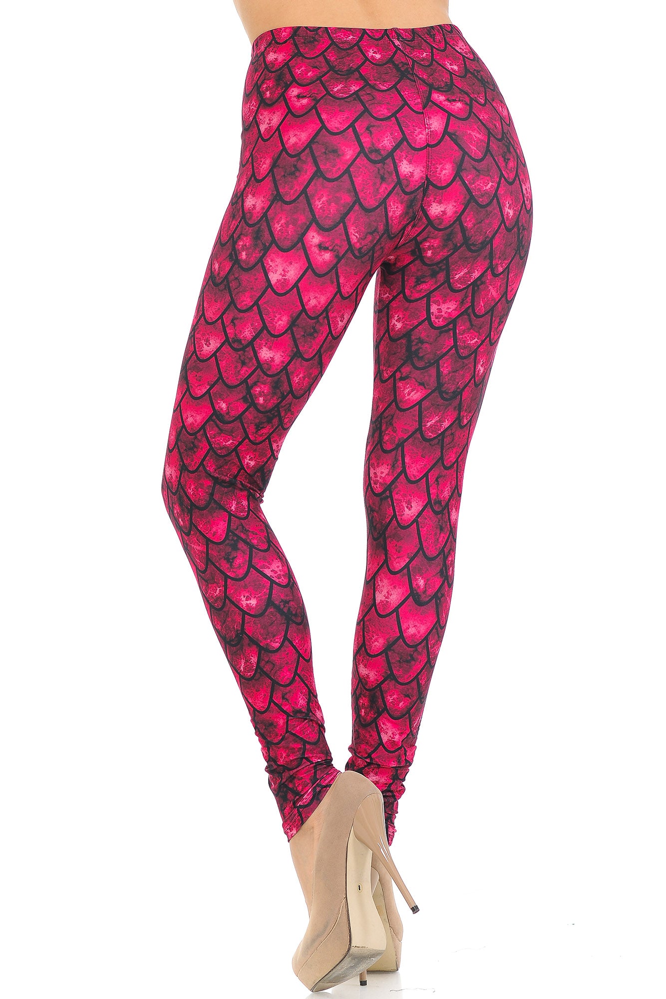 Wholesale Creamy Soft Red Scale Leggings - USA Fashion