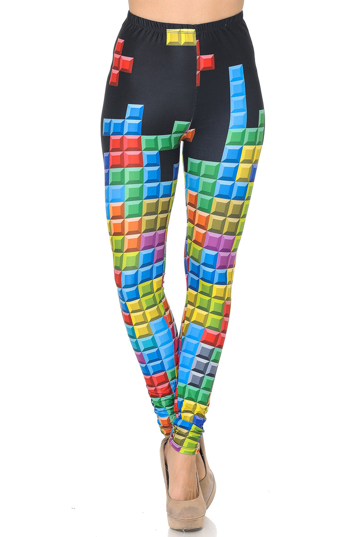 Wholesale Creamy Soft Tetris Leggings - USA Fashion