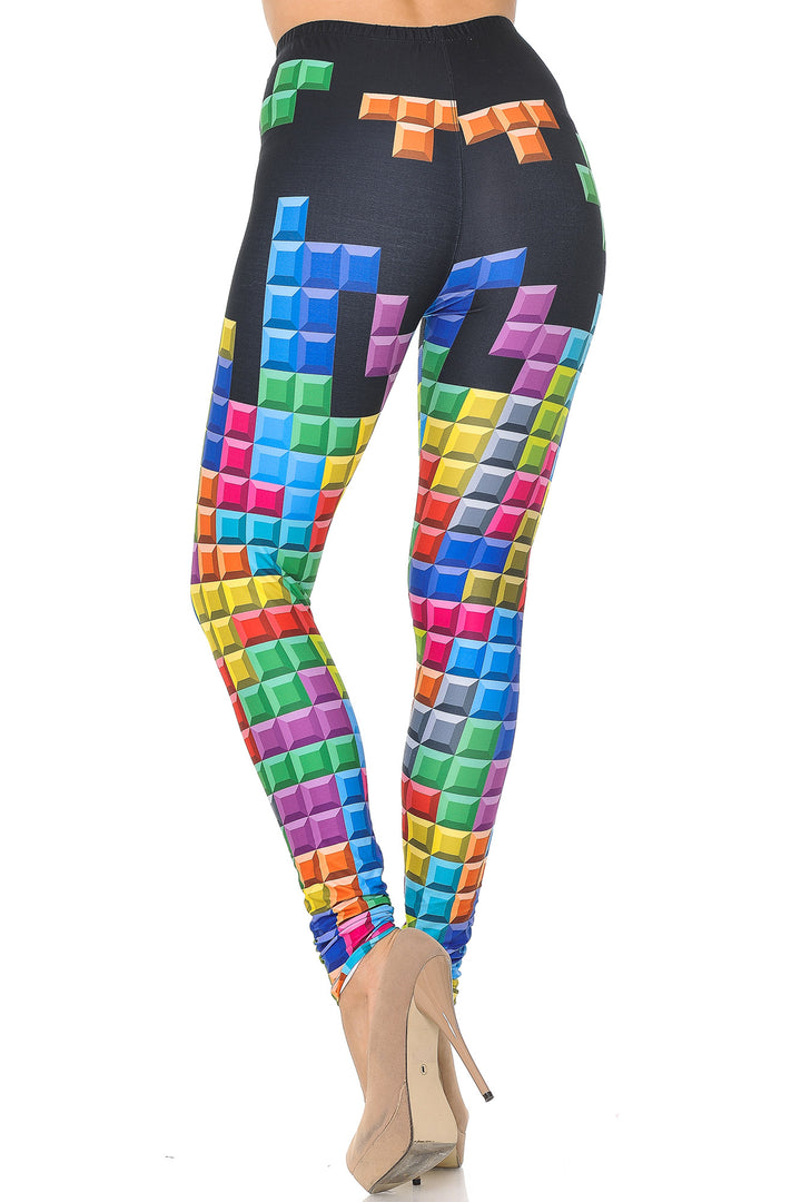 Wholesale Creamy Soft Tetris Leggings - USA Fashion