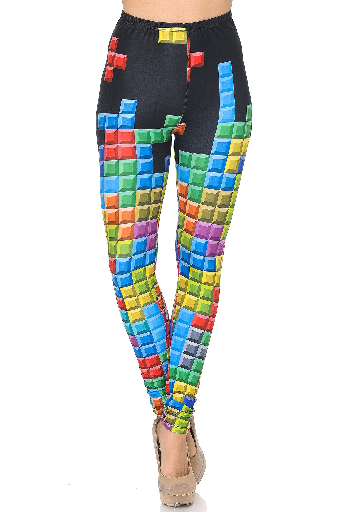 Wholesale Creamy Soft Tetris Extra Small Leggings - USA Fashion