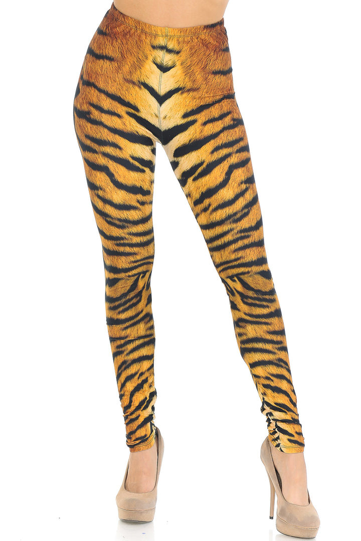 Wholesale Creamy Soft Tiger Print Extra Small Leggings - USA Fashion