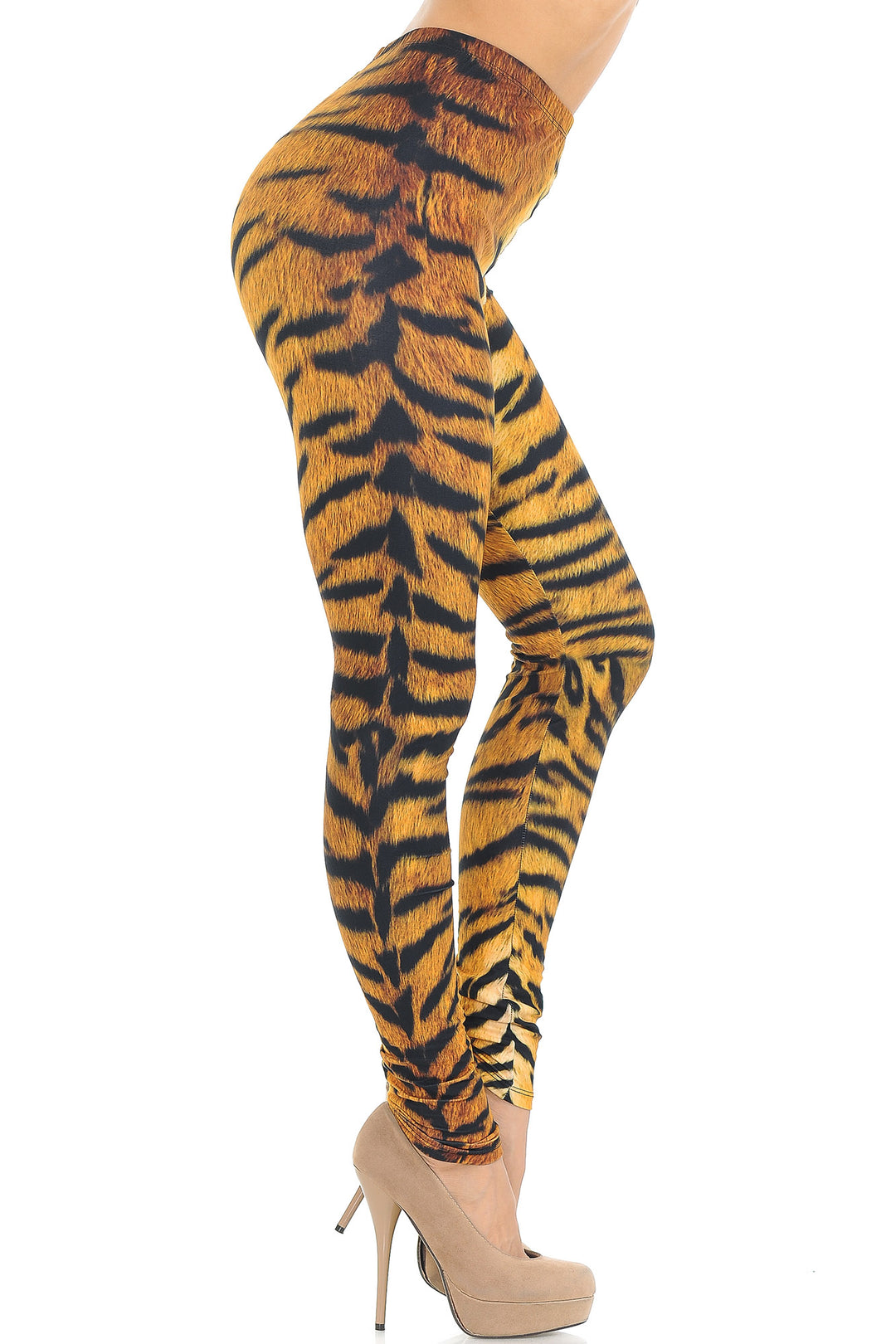 Wholesale Creamy Soft Tiger Print Extra Small Leggings - USA Fashion
