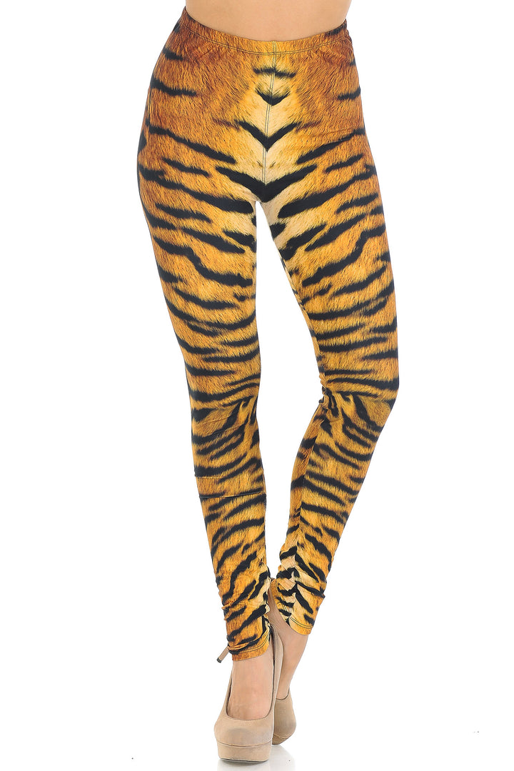 Wholesale Creamy Soft Tiger Print Extra Small Leggings - USA Fashion