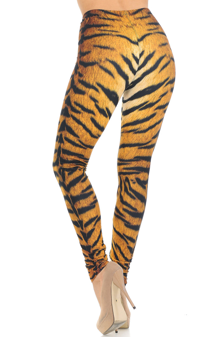 Wholesale Creamy Soft Tiger Print Extra Small Leggings - USA Fashion