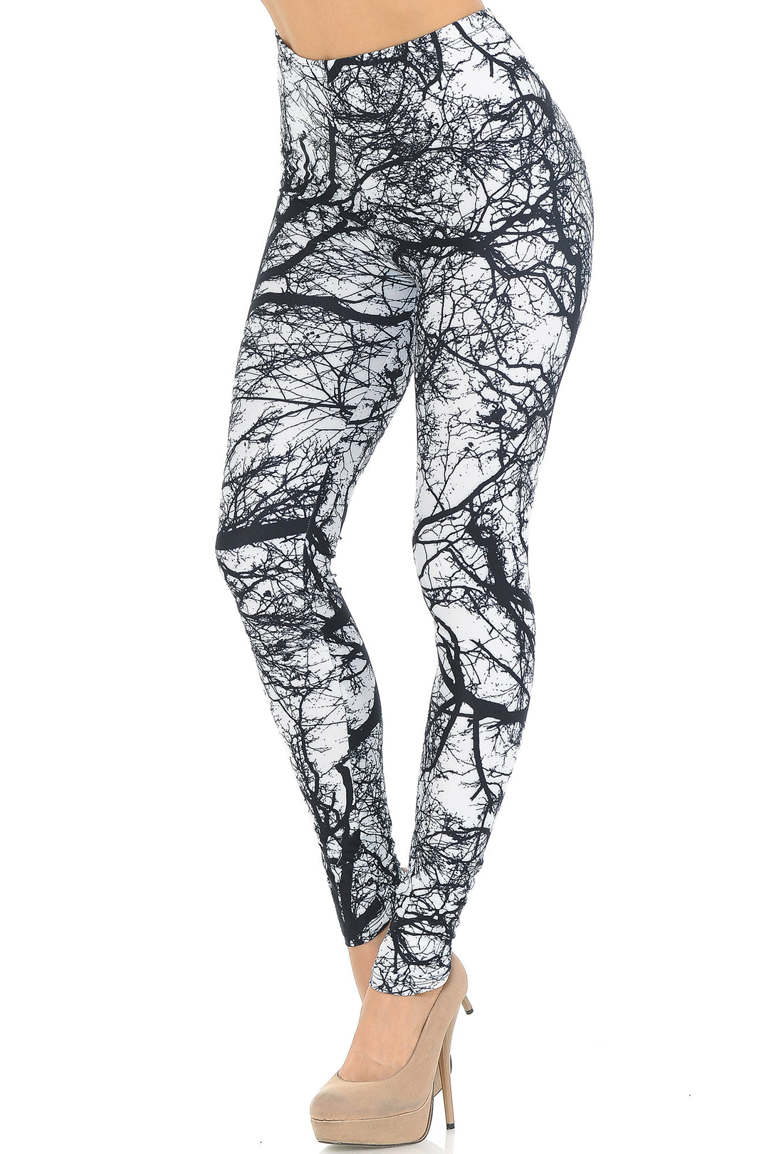 Wholesale Creamy Soft Photo Negative Tree Extra Small Leggings - USA Fashion