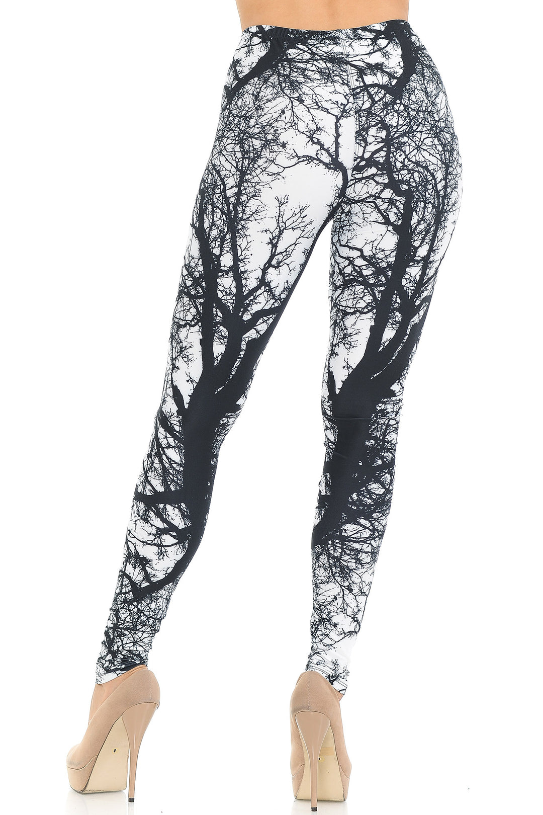 Wholesale Creamy Soft Photo Negative Tree Extra Small Leggings - USA Fashion