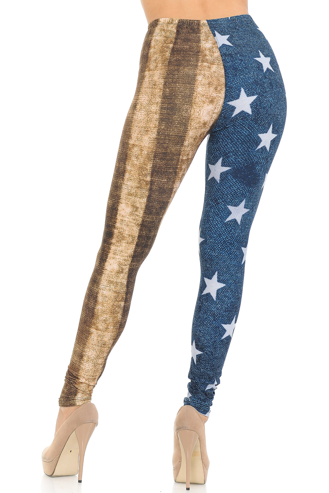 Wholesale Creamy Soft Vintage USA Flag Leggings - USA Fashion