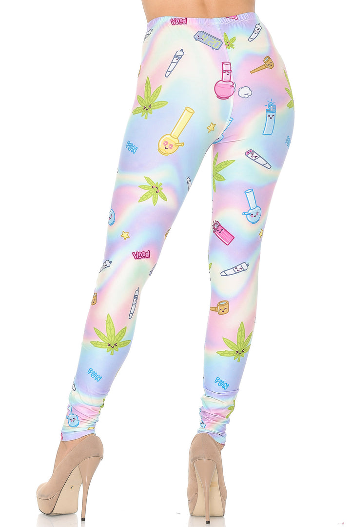 Wholesale Creamy Soft Marijuana Life Extra Small Leggings - USA Fashion