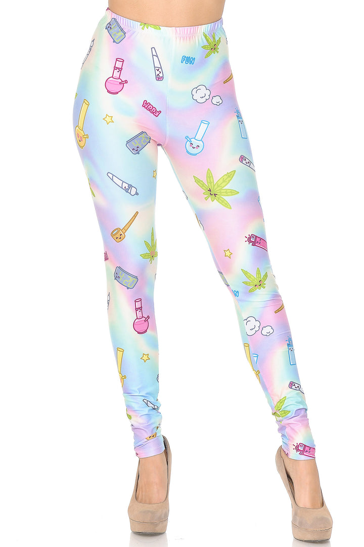 Wholesale Creamy Soft Marijuana Life Extra Small Leggings - USA Fashion