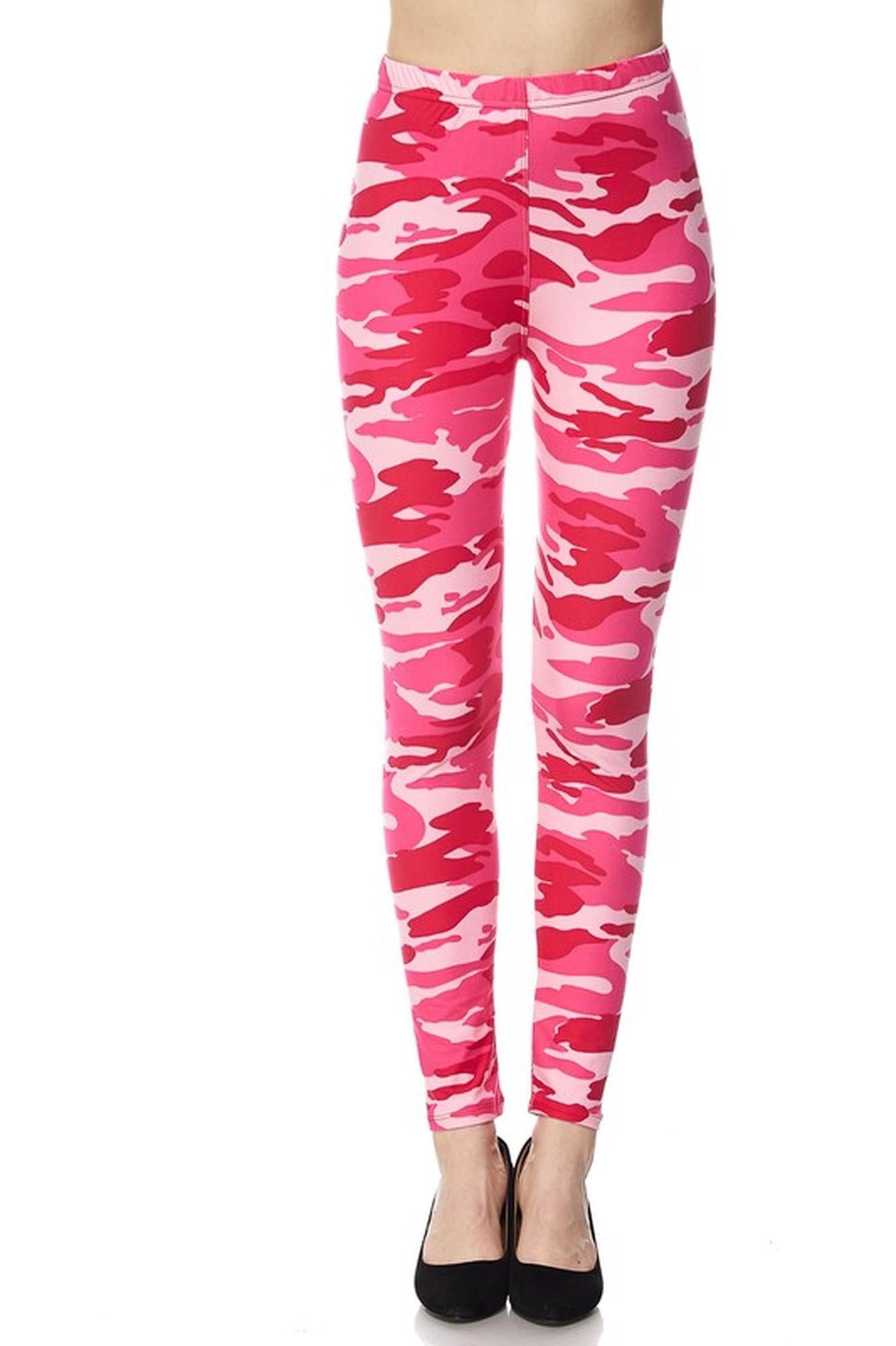 Wholesale Buttery Smooth Pink Camouflage Leggings