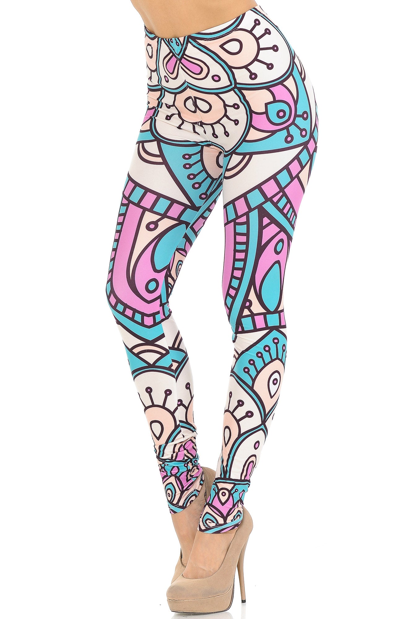 Wholesale Creamy Soft Cute Mandala Extra Small Leggings - USA Fashion