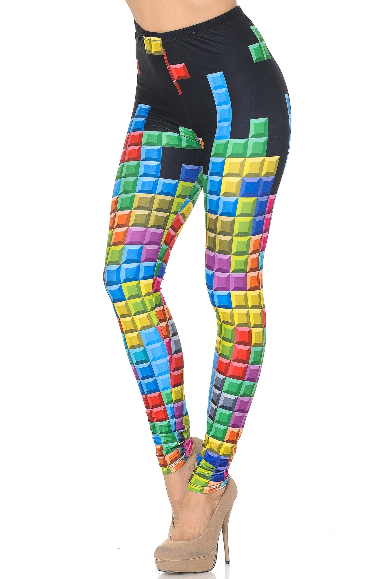 Wholesale Creamy Soft Tetris Extra Small Leggings - USA Fashion