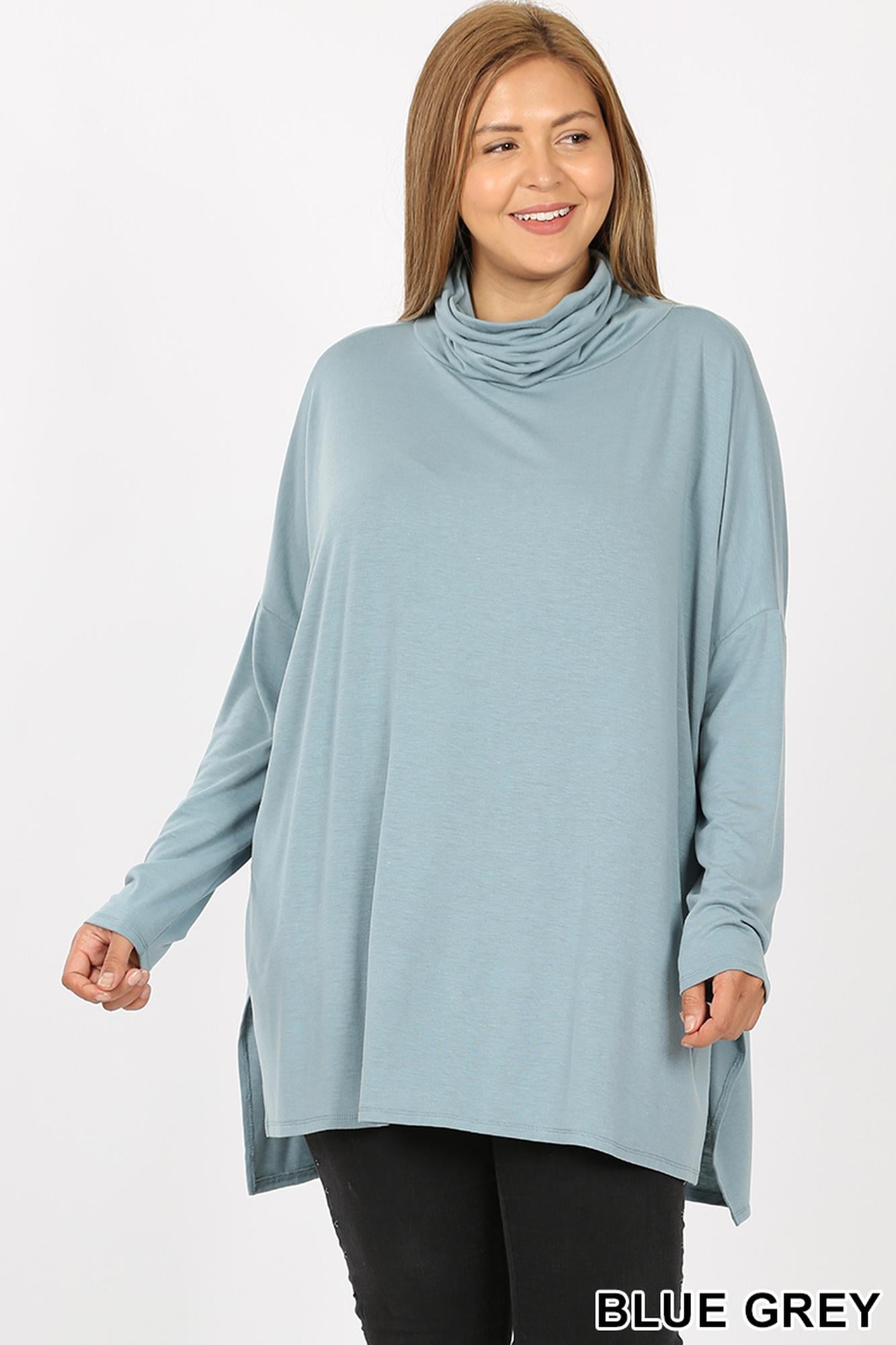 Wholesale Rayon Cowl Neck Dolman Sleeve Plus Size Top