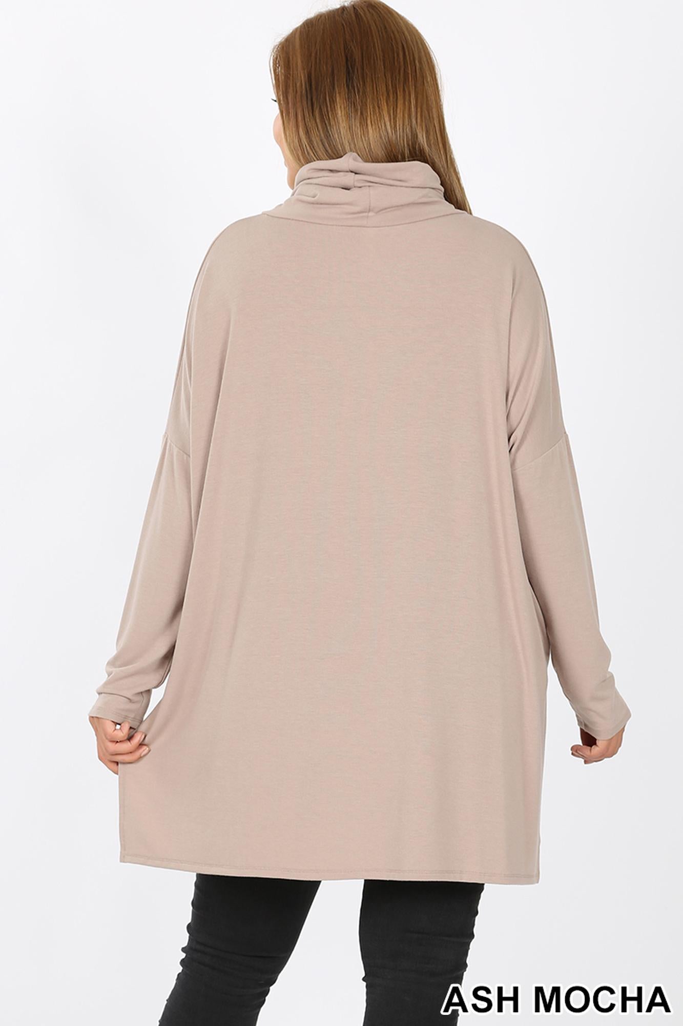 Wholesale Rayon Cowl Neck Dolman Sleeve Plus Size Top