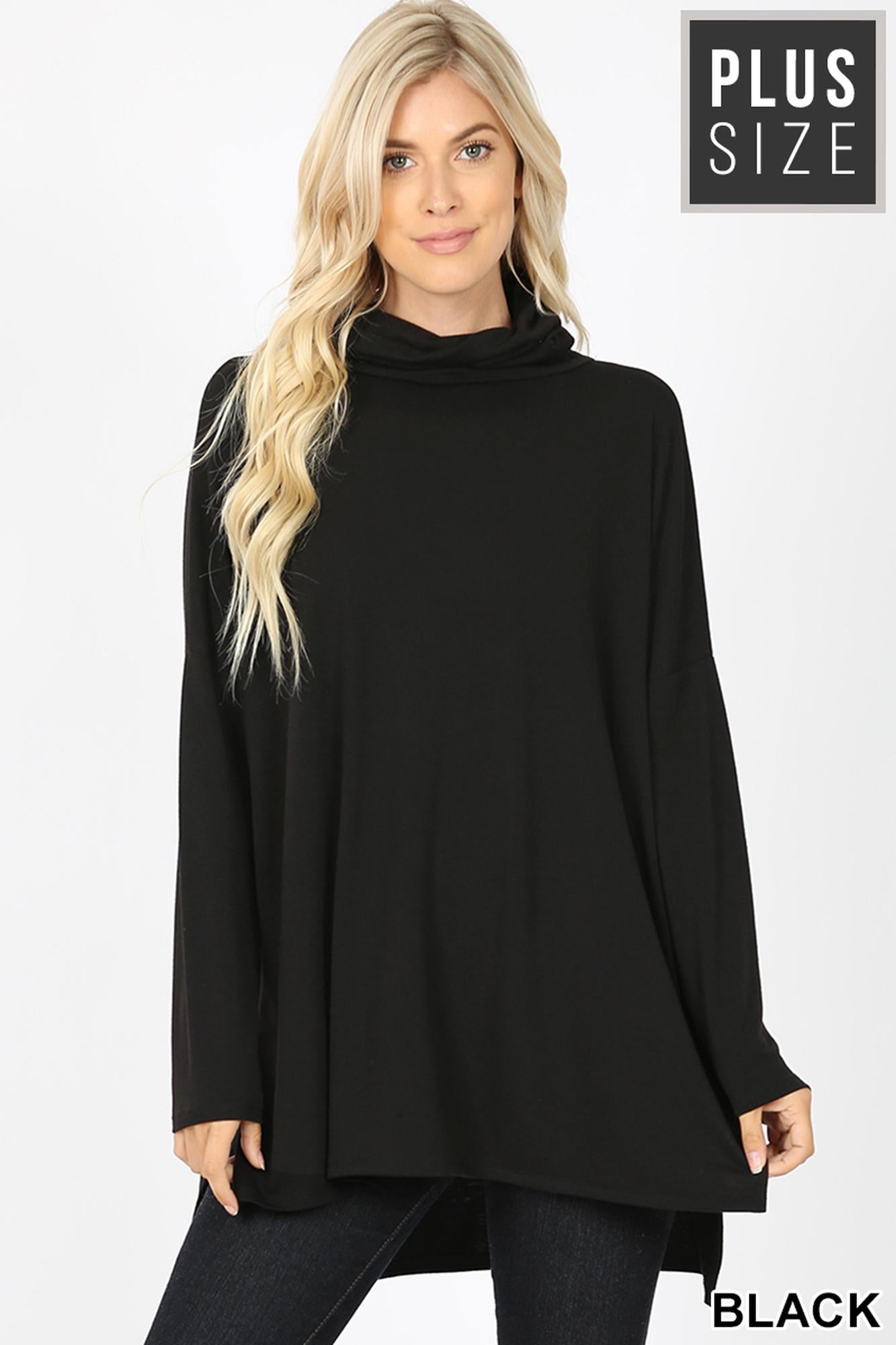 Wholesale Rayon Cowl Neck Dolman Sleeve Plus Size Top