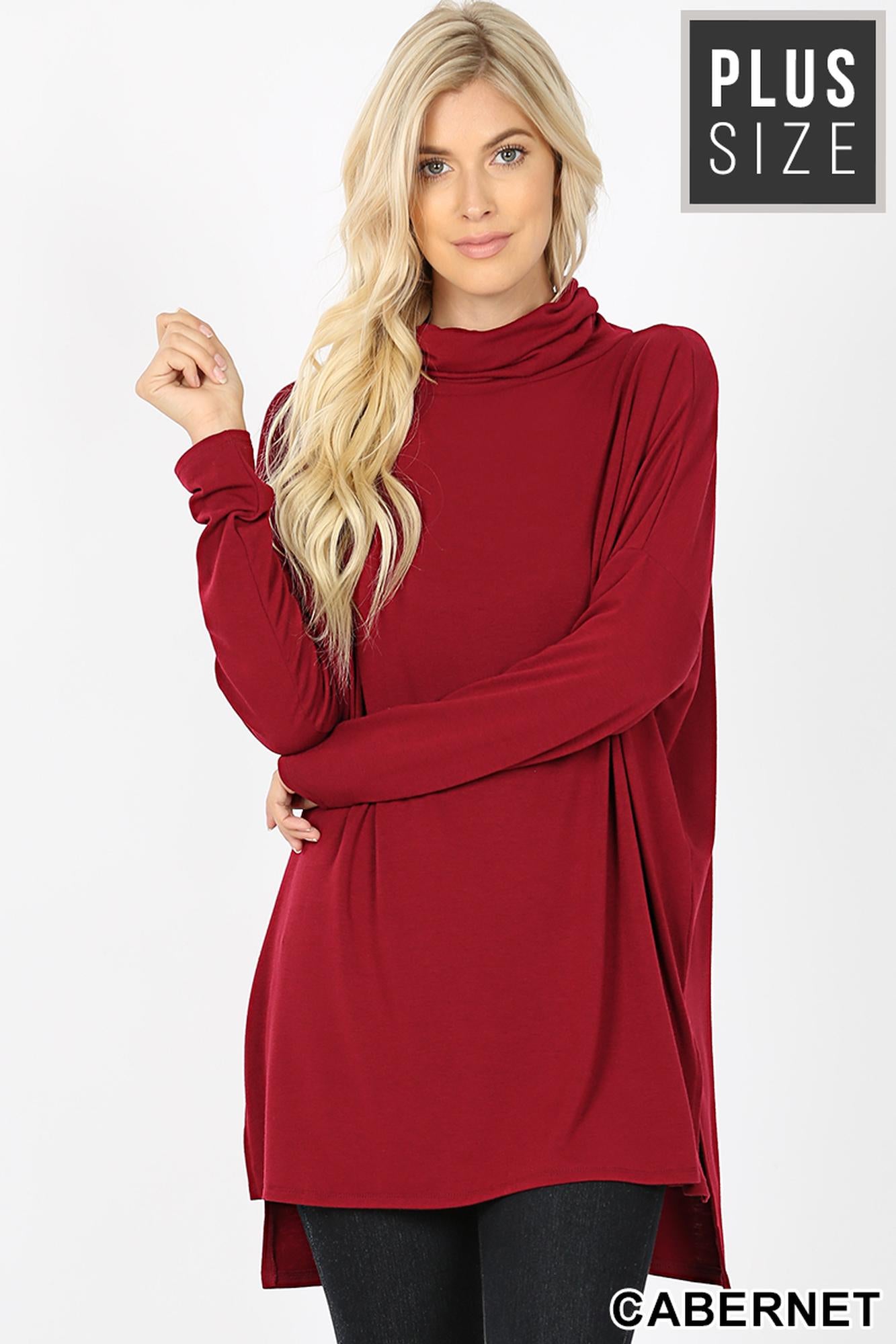 Wholesale Rayon Cowl Neck Dolman Sleeve Plus Size Top