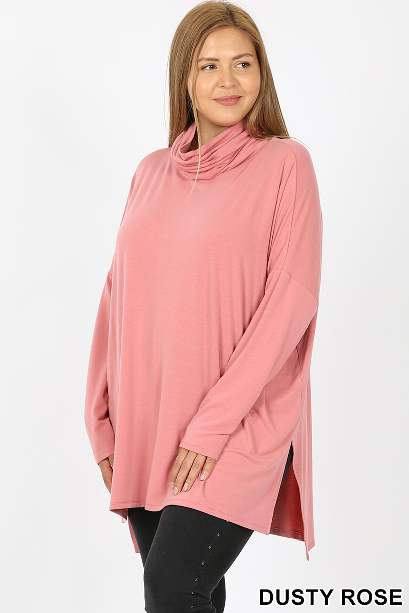 Wholesale Rayon Cowl Neck Dolman Sleeve Plus Size Top