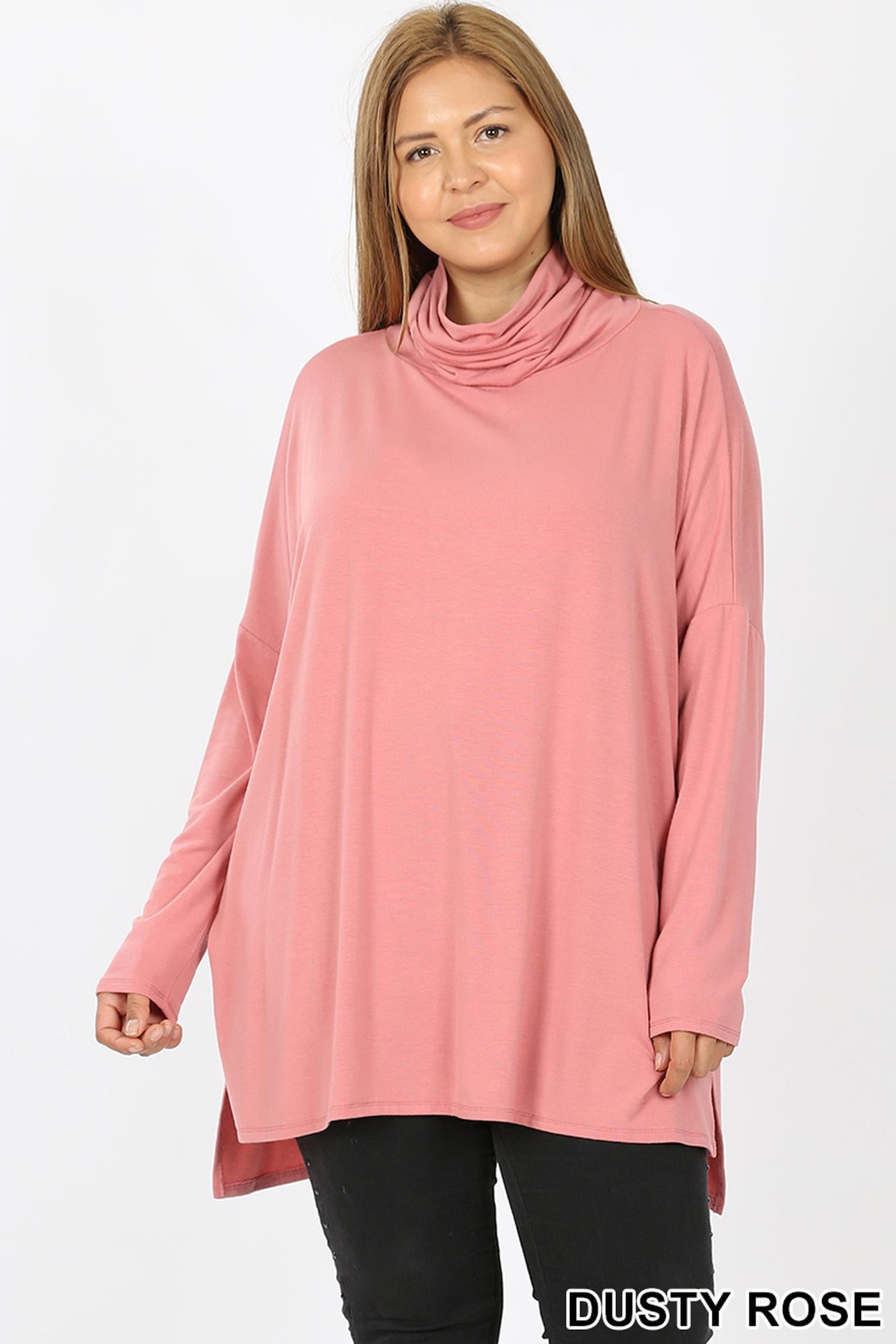 Wholesale Rayon Cowl Neck Dolman Sleeve Plus Size Top