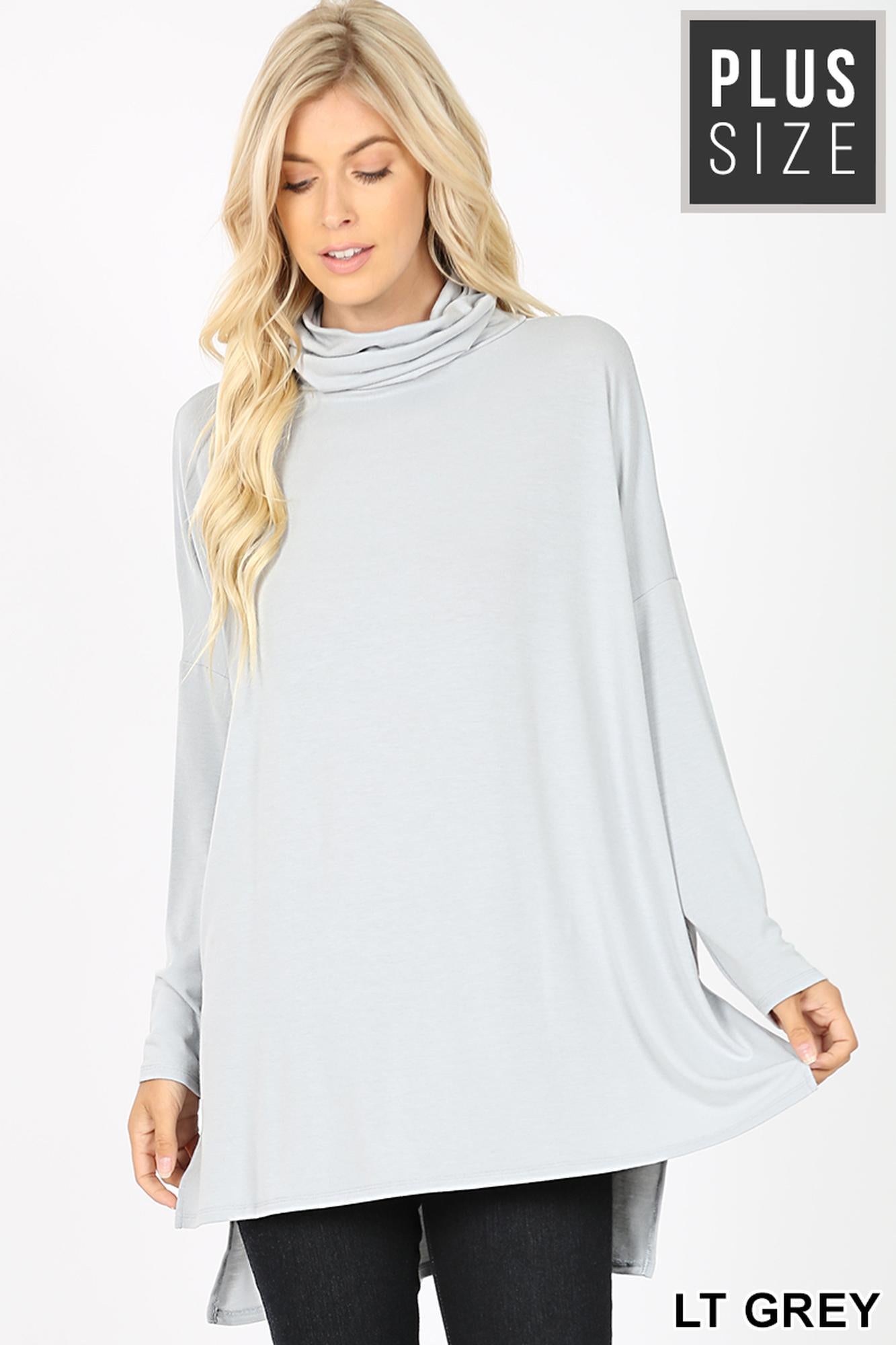 Wholesale Rayon Cowl Neck Dolman Sleeve Plus Size Top