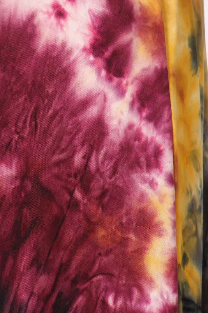 Wholesale Tie Dye Ruched Split Front Maxi Duster Tube Top