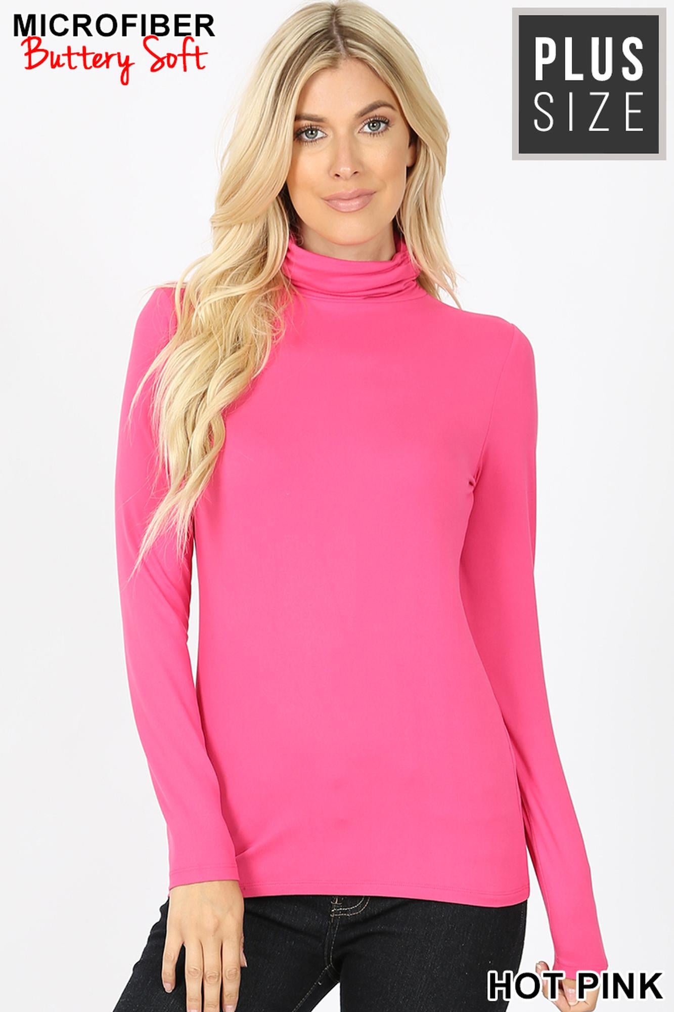 Wholesale Brushed Microfiber Mock Neck Plus Size Top