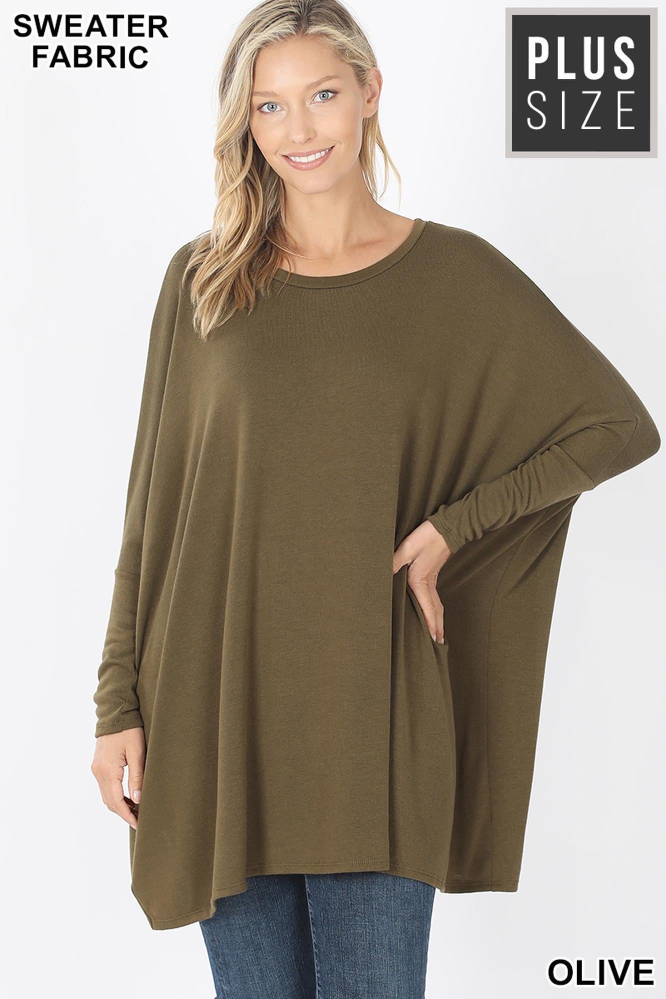 Wholesale Oversized Round Neck Poncho Plus Size Sweater