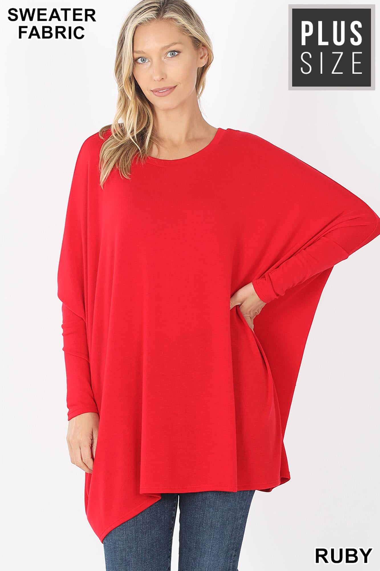 Wholesale Oversized Round Neck Poncho Plus Size Sweater