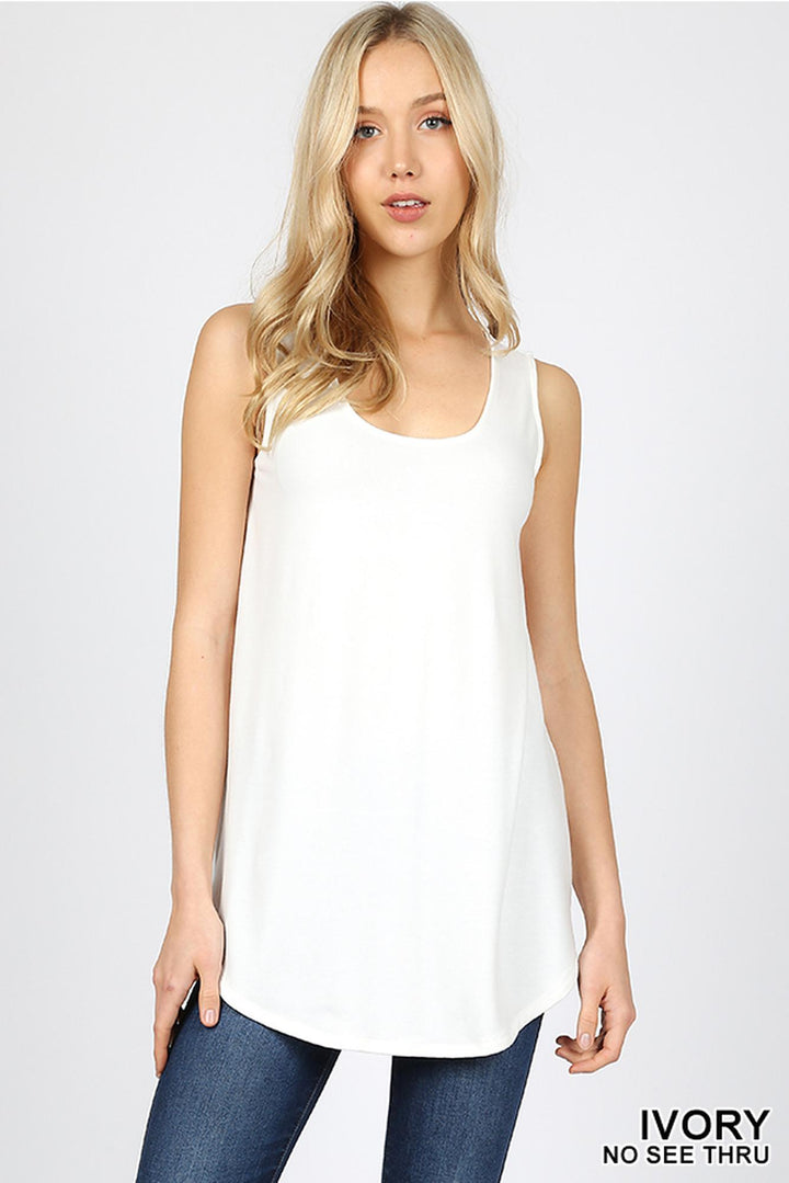 Wholesale Premium Round Neck Round Hem Tank Top