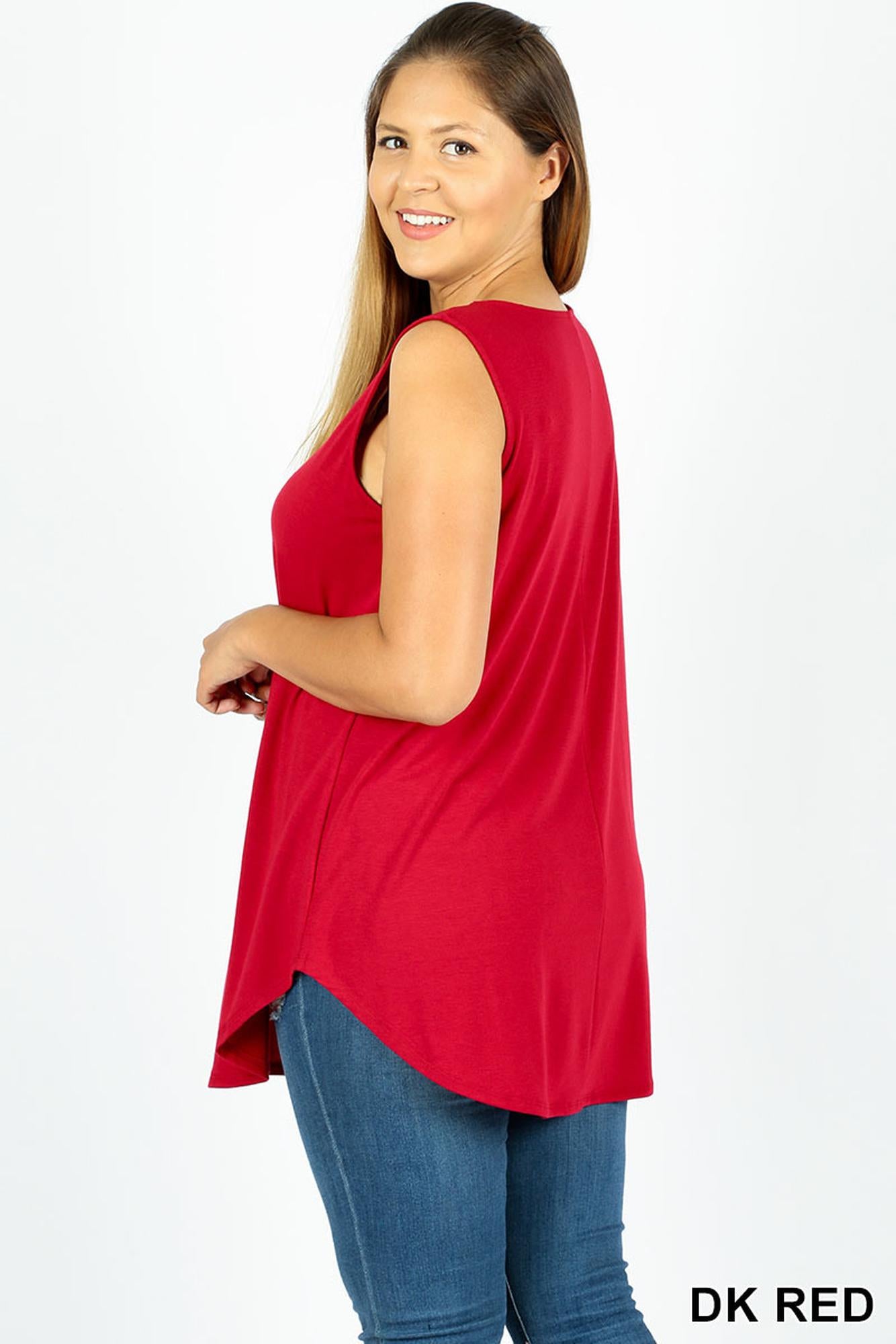 Wholesale Premium Round Neck Round Hem Plus Size Tank Top